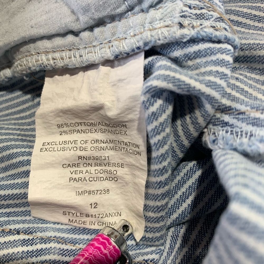Democracy Jeans Striped Distressed 12 Girlfriend NWOT Cute Boho See - Picture 13 of 16